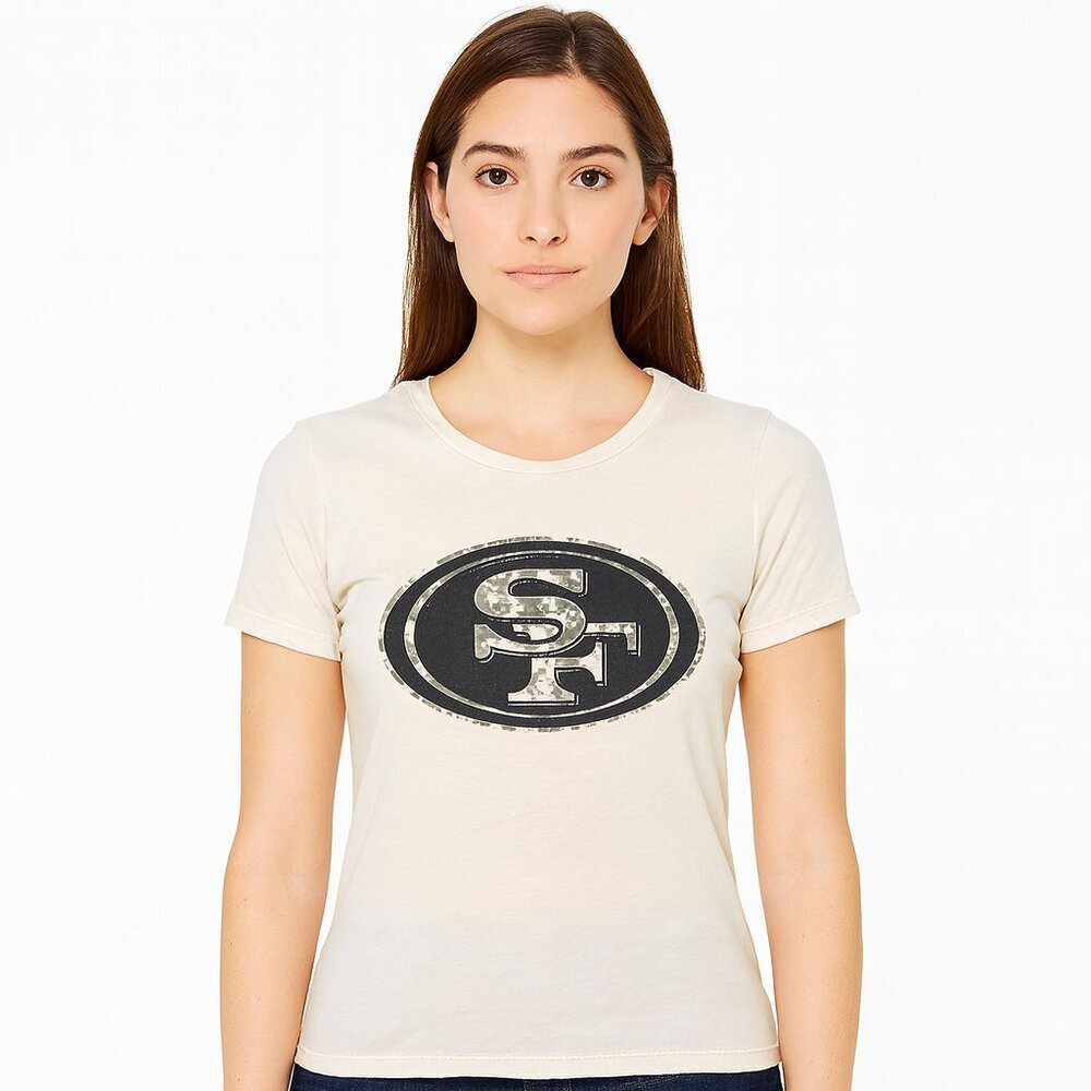 ‘47 San Francisco 49ers Camo Logo Graphic Tee Women’s Medium Cream
